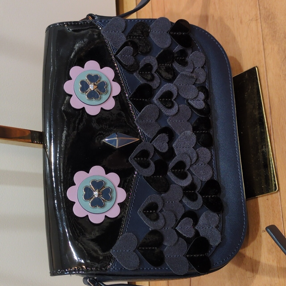 Kate Spade NWOT Zibbi Owl Navy 💙 Novelty Medium Flap Shoulder Crossbody Purse - Picture 3 of 15